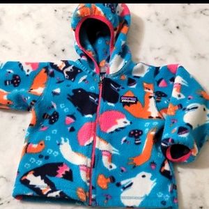 2T Patagonia Girls Coat Fleece Woodland Animals